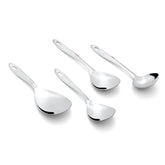 Montavo by FnS Trinity Stainless Steel Serving Tools Set of 4, 1 Gravy Ladle (chamcha), 1 Rice Server, 1 Veg Serving Spoon (Medium), 1 Veg Serving Spoon (Small)